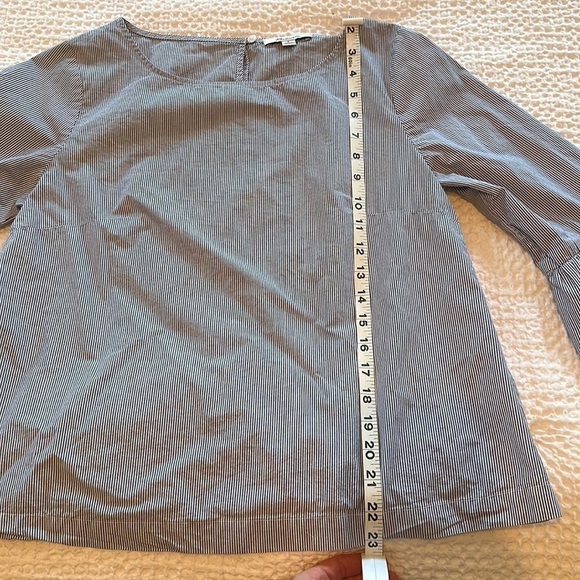 Madewell Blue and White Striped Bell Sleeve Top - Picture 5 of 6